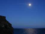 Moonlit ferry, from our balcony in the Ilingas Pension (587x440, 89.5 kilobytes)