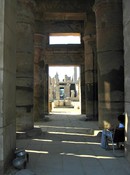 Looking back at the entrance from the Festival Hall of Thutmose III