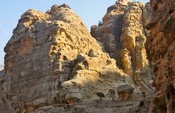 It looks like a little house, but it's just an outcropping of rock.