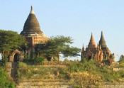 Bagan temples, from the boat