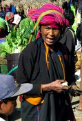 At the Kyauk Taing Market, the turbans are a different color