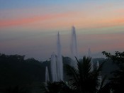 Sunrise and fountains on our last morning