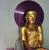 The aura (halo) behind this Buddha will be lit at night
