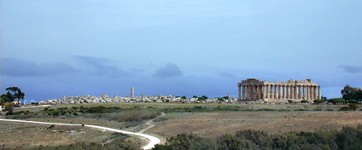 Temple E, viewed from the Acropolis (780x323, 75.7 kilobytes)