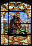 George in stained glass.  Same location. (380x550, 95.3 kilobytes)