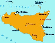 Etna marked on the map of Sicily (481x380, 104.1 kilobytes)