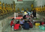 Staff lunchroom, with Buddhas